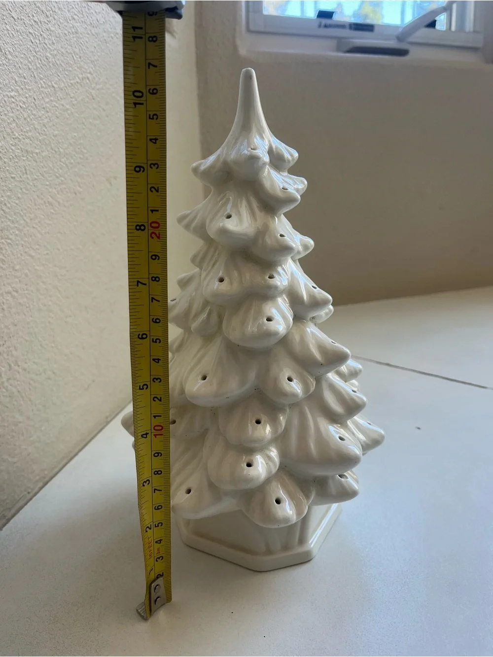Vintage White Ceramic Holiday Christmas 1970s Tree No Lights Included